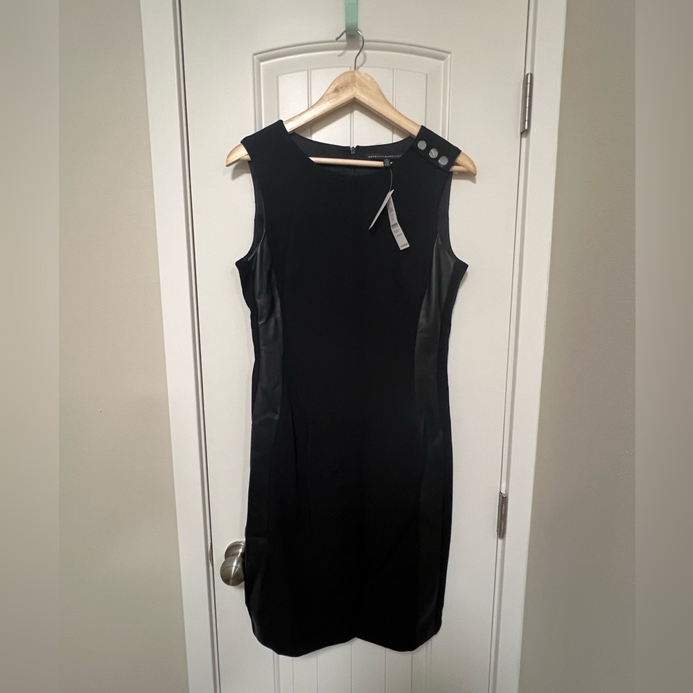 White House black market WHBM women’s black dress size 8 brand new vegan leather